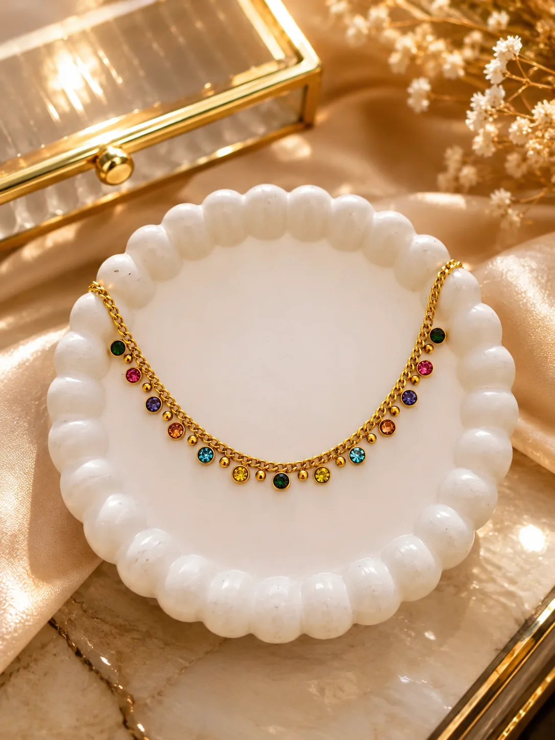 Rainbow drops necklace