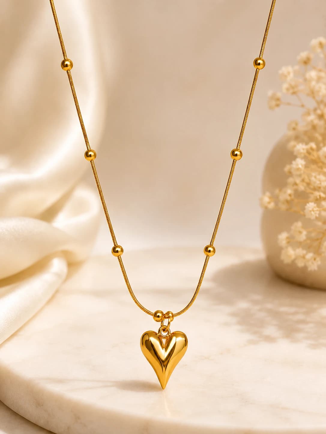 Golden heart necklace