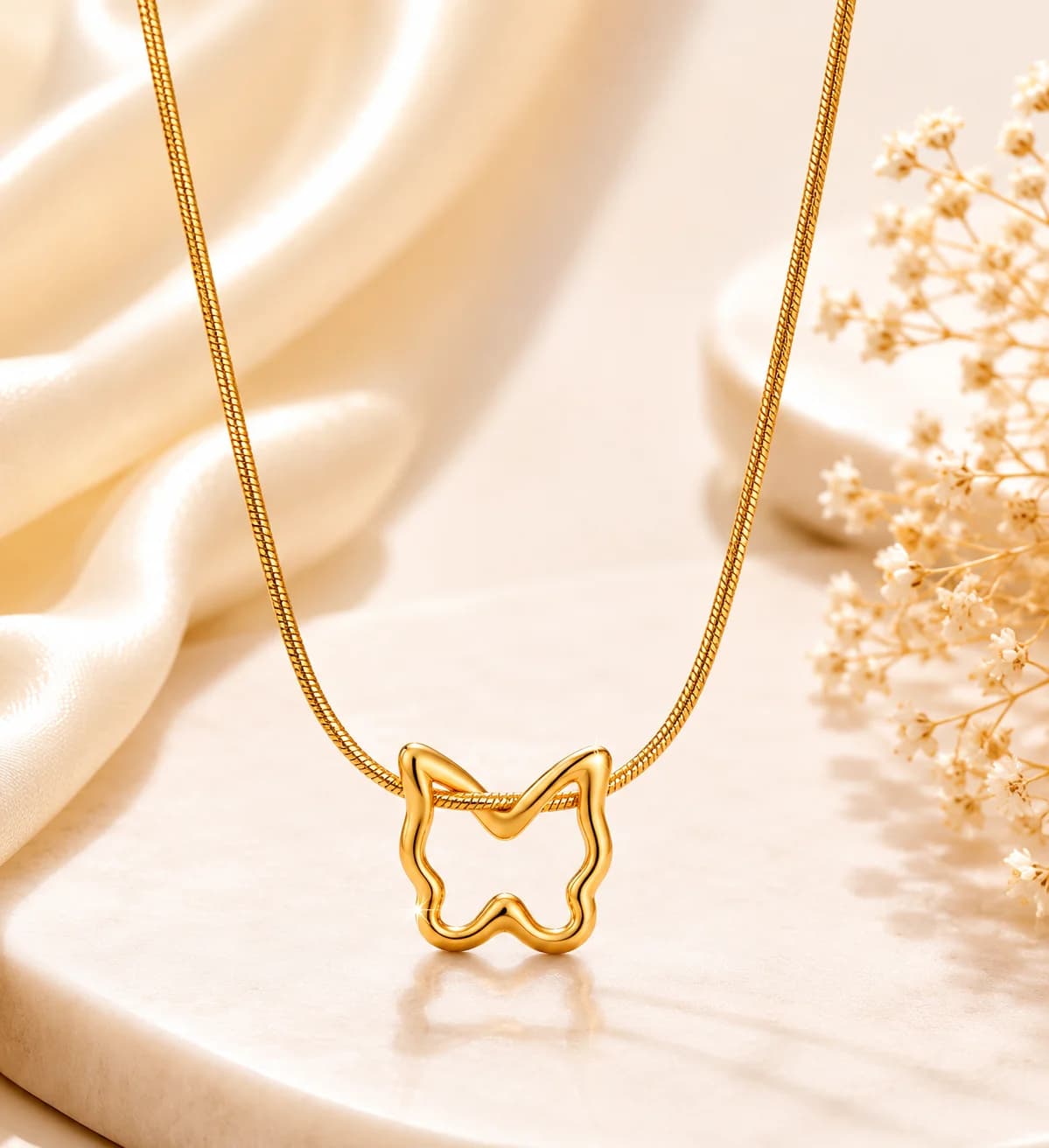Butterfly gold necklace