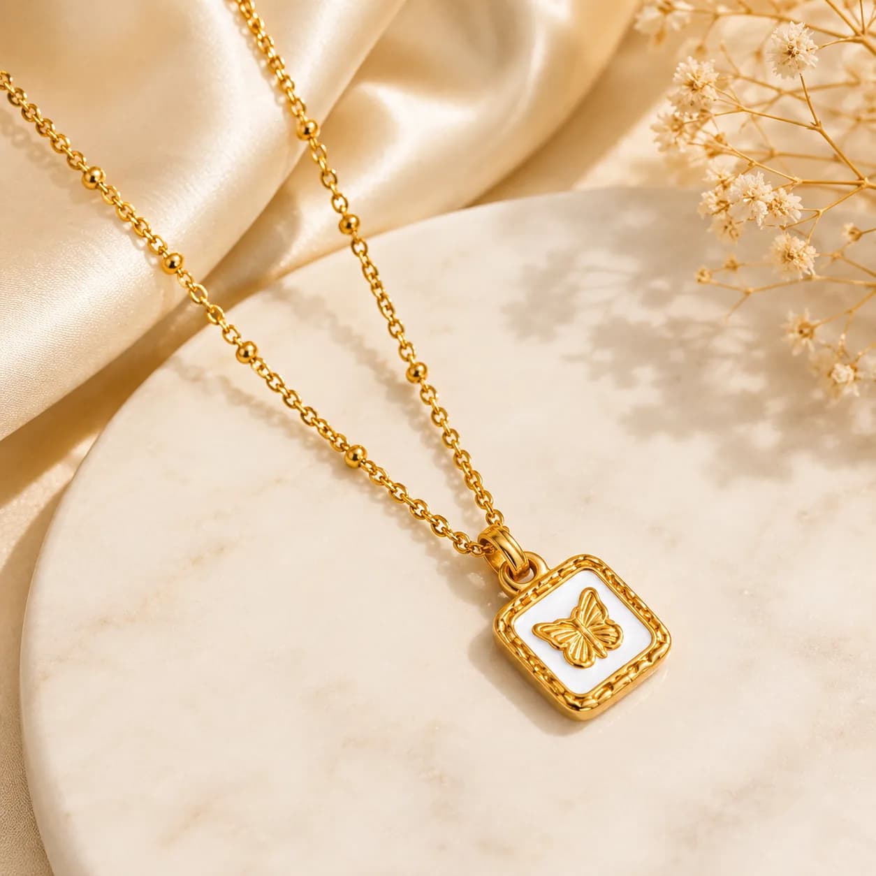 Butterfly charm necklace