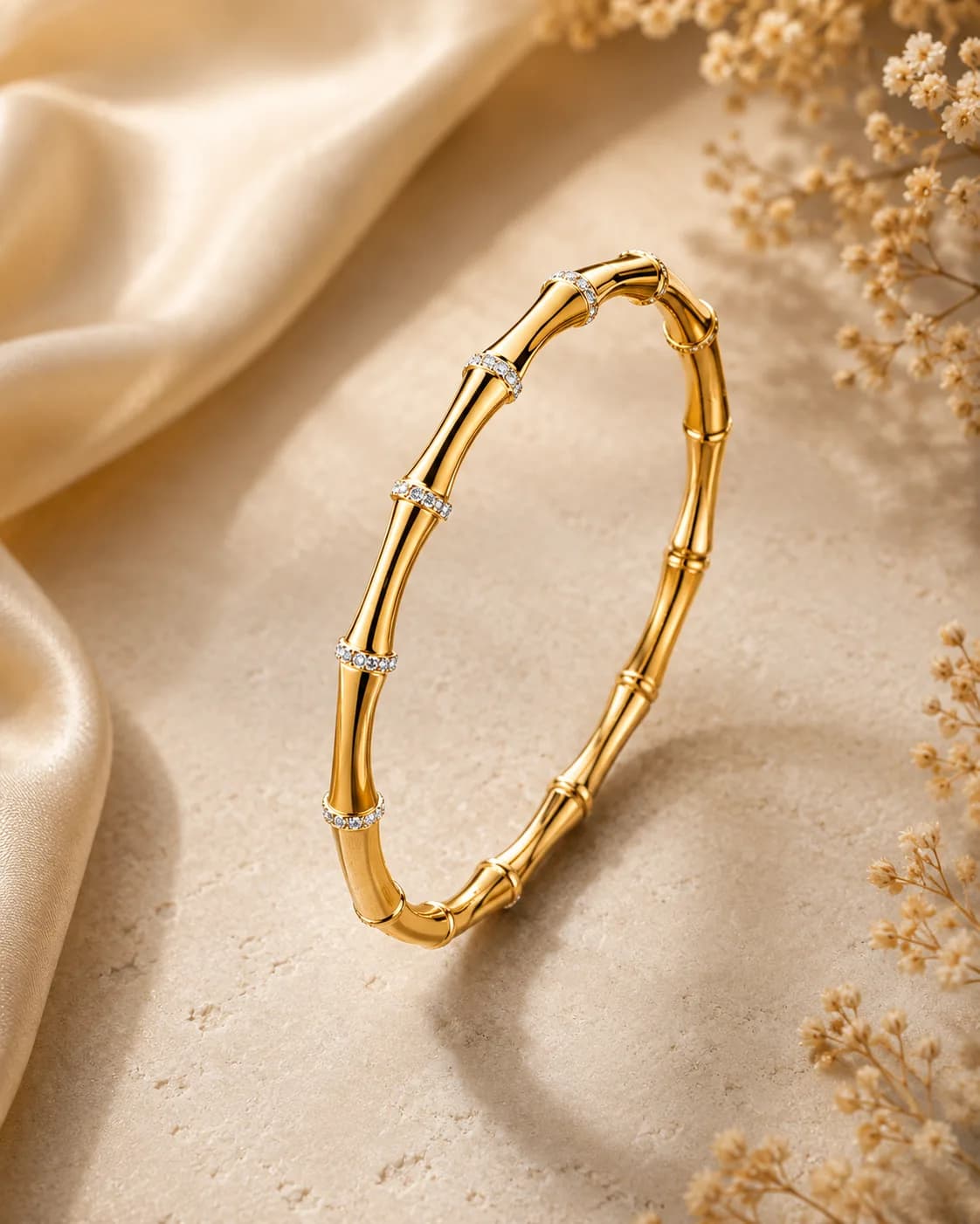 Golden bamboo bracelet