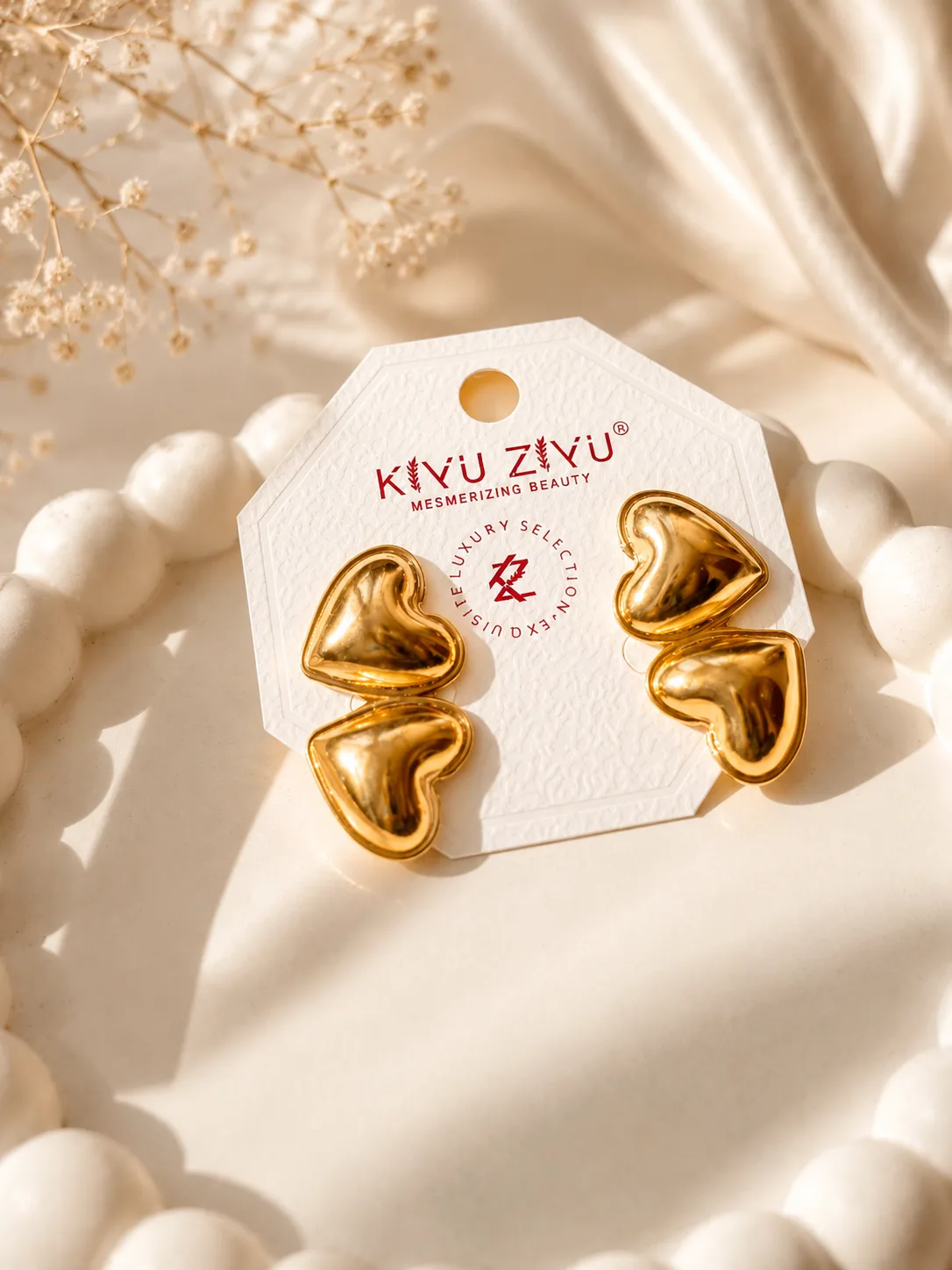 Double heart earring