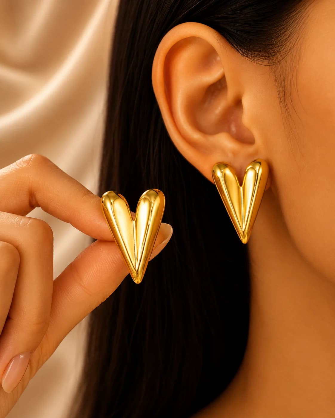 Luxe heart earring