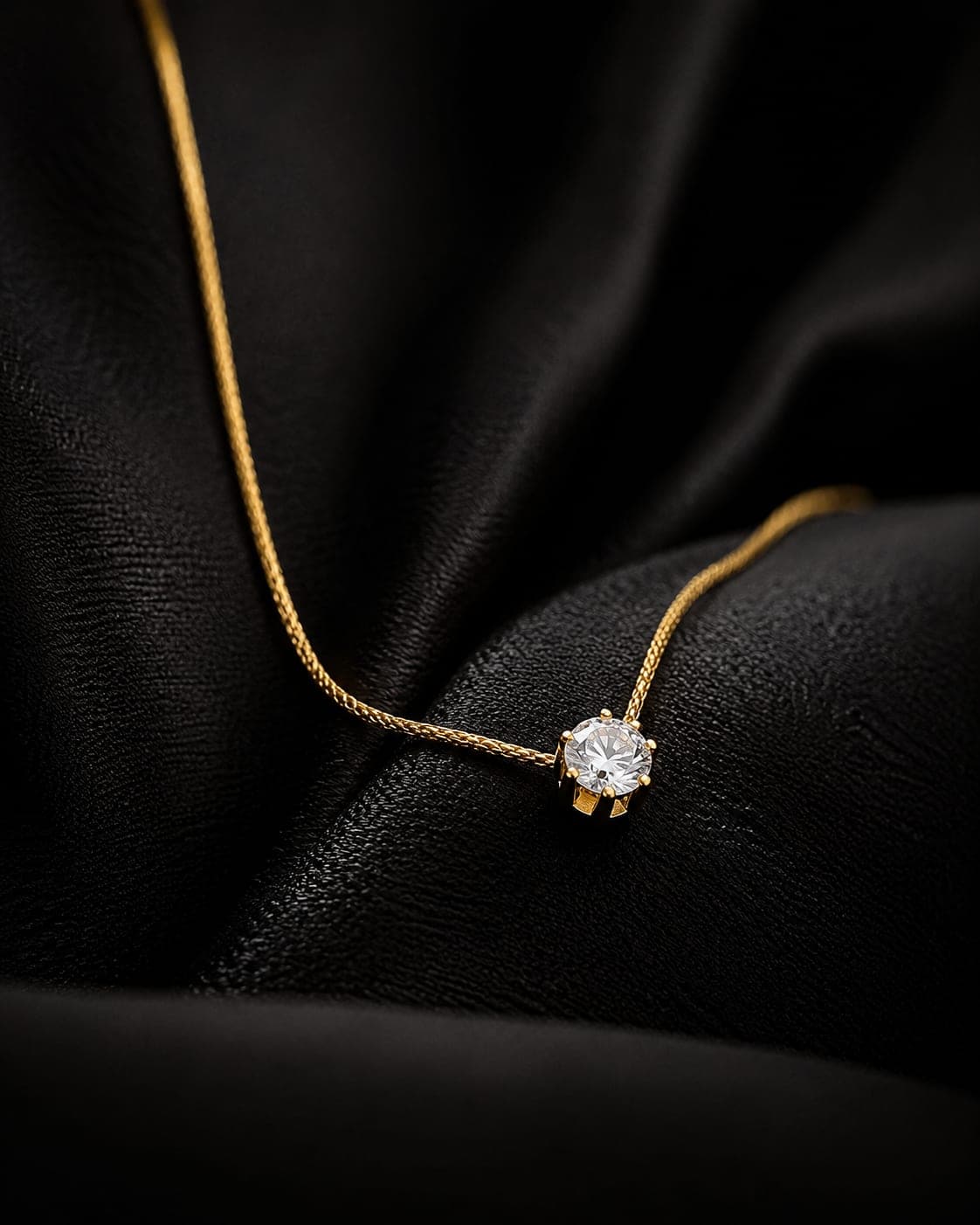 Delicate diamond stone necklace
