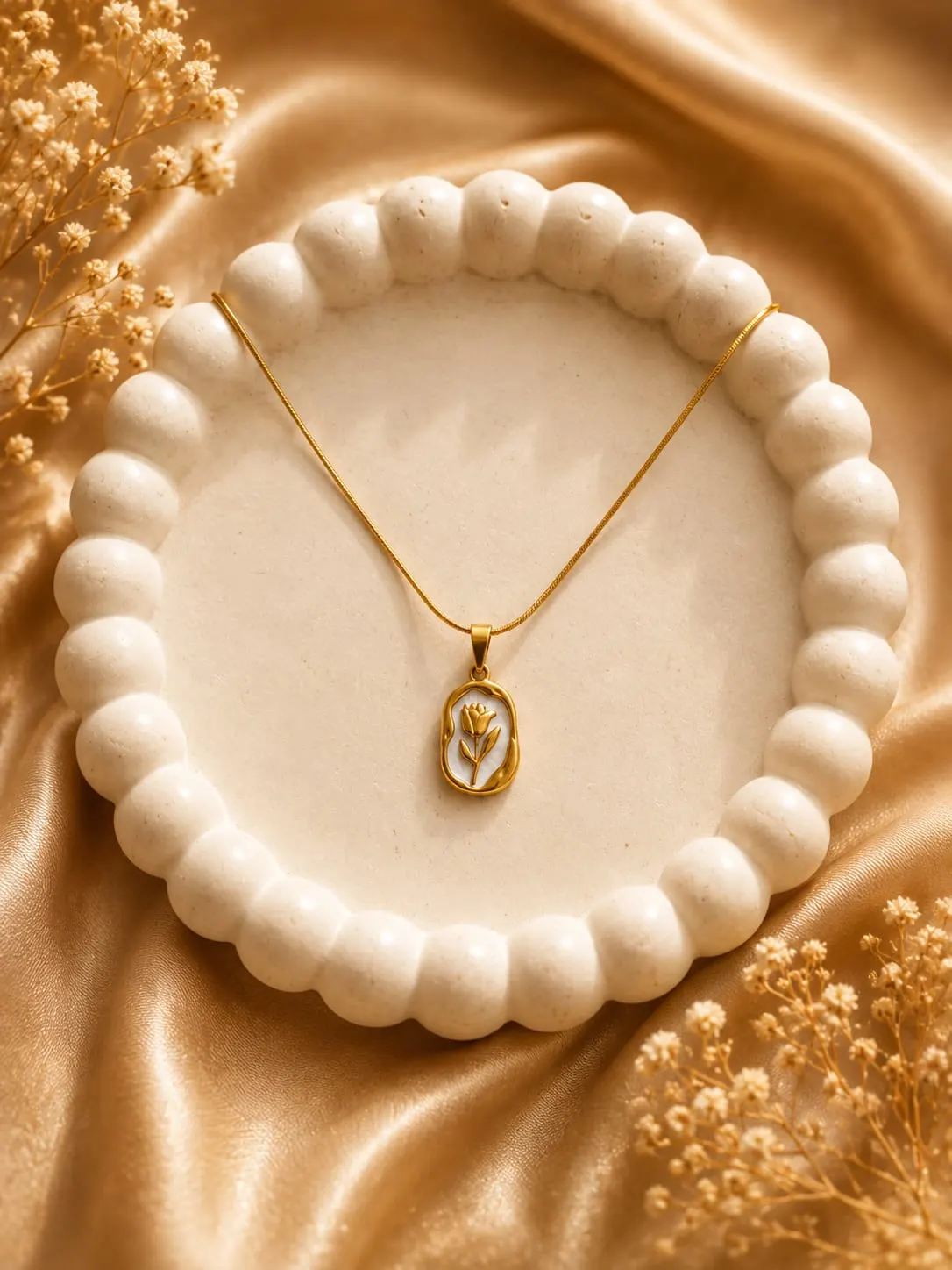 Rose bloom necklace